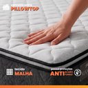 Ver imagem 4 de Colchão Casal Queen Molas Ensacadas Pillow Top Maximus 158x198x28cm Cinza/Branco Gazin