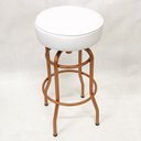 Ver imagem 3 de Kit 3 Banquetas Bar Alta Giratória Cobre Assento Branco - Poltronas do Sul