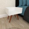 Mesa Cabeceira minimalista branco 4 pés inc mogno mpcb05 - 1