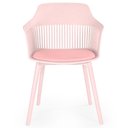 Ver imagem 4 de Conjunto Mesa de Jantar Quadrada Venezia 70x70cm Preta com 2 Cadeiras Estofadas Marcela - Rosa