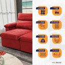 Ver imagem 3 de Sofá Retrátil Reclinável Paris 200cm Suede Velut com Molas no Assento - King House