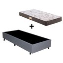 Ver imagem 1 de Cama Box Solteiro 88x188 + Colchão Ecoline Ecoflex Espuma D23 Courino Linho