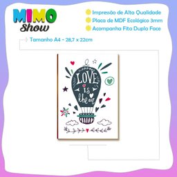 Placa Decorativa Mdf Tam A4 Frase Amor Sala Escritório Pa1 - 3