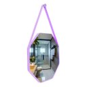 Ver imagem 1 de Espelho Decorativo Adnet Octogonal 60cm com Alça Rosa Bebê Design Moderno