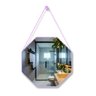 Espelho Decorativo Adnet Octogonal 60cm com Alça Rosa Bebê Design Moderno - 2