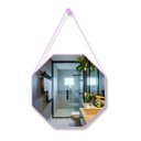 Ver imagem 2 de Espelho Decorativo Adnet Octogonal 60cm com Alça Rosa Bebê Design Moderno