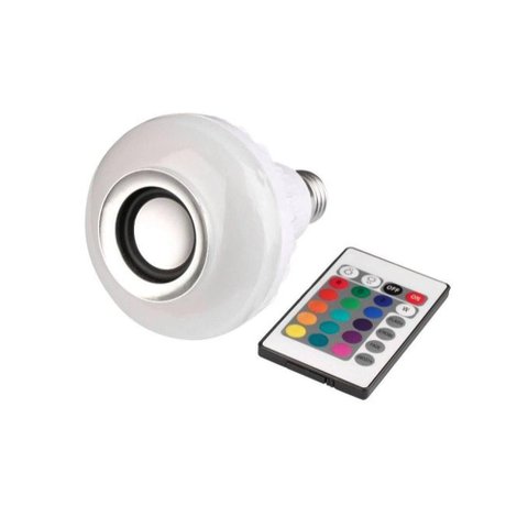 Lampada Caixinha de Som Bluetooth Rgb Music Bulb Controle