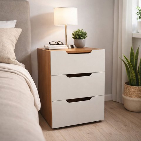 Conjunto 2 Mesa de Cabeceira 3 Gavetas 40cm Madri Politorno Móveis