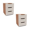 Ver imagem 3 de Conjunto 2 Mesa de Cabeceira 3 Gavetas 40cm Madri Politorno Móveis