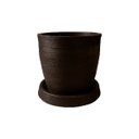 Ver imagem 1 de Vaso Plantar com Prato 30x30 Classico Oval Moderno Polietileno Bgplasticos V13 Marrom Madeira 015