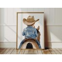 Ver imagem 1 de Quadro Decorativo Cowboy Vaqueiro Cavalo Rodeio Menino Quarto Decoração