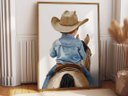 Ver imagem 2 de Quadro Decorativo Cowboy Vaqueiro Cavalo Rodeio Menino Quarto Decoração