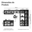 Ver imagem 6 de Armário de Cozinha Completa 300 cm Suspenso Preto Nice Madesa 07