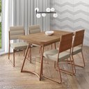 Ver imagem 2 de Conjunto Sala de Jantar 4 Cadeiras Hilli Carraro Rosê
