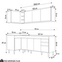 Ver imagem 7 de Armário de Cozinha Modulado de Canto Direito 4 Peças Cp40 Balcão sem Tampo Branco-preto - Lumil