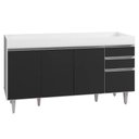 Ver imagem 4 de Armário de Cozinha Modulado de Canto Direito 4 Peças Cp40 Balcão sem Tampo Branco-preto - Lumil