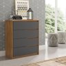 Cômoda 4 Gavetas Átria Amêndola Touch Grafito D4010 Demartêz - 2