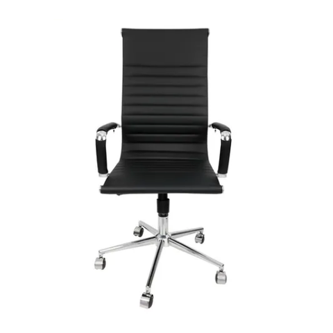 Cadeira Presidente Giratória Esteirinha Charles Eames Preta