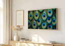 Ver imagem 1 de Quadro Decorativo N°150 140x80cm - Panorâmico Abstrato - Penas de Pavão - Madeira Clara - Rollflex