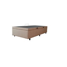 Cama Box Baú Solteirão King Blindado Linhão Bege 203X96X44 Cm - 1