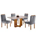Ver imagem 6 de Conjunto Sala de Jantar 4 Lugares Mel/offwhite/cinza Profundo