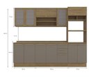 Ver imagem 3 de Armário de Cozinha Modulada Completa Reta 7 Peças 2,70m 202 Botanic Kappesberg - Nogueira/Fendi