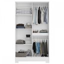 Ver imagem 3 de Guarda-roupa Solteiro 4 Portas Branco Nt 5160 - Notável