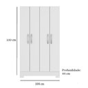 Ver imagem 4 de Guarda-roupa Solteiro 4 Portas Branco Nt 5160 - Notável