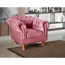 Ver imagem 2 de Conjunto 2 Poltronas Dom Pedro Suede Pés Torneados Rosa 280 Bella Decor