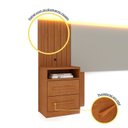 Ver imagem 5 de  Cabeceira Box Casal/Queen Ripado com LED e 4 Gavetas 246cm x 108cm Espresso Móveis