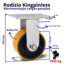 Ver imagem 2 de Rodizio Fixo Carga Pesada 12x3 Pol. Roda de Ferro 1.400 Kg