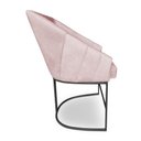 Ver imagem 4 de Poltrona Luxo Alana Suede Rosa Bebê Base Ferro Preto - Pallazio