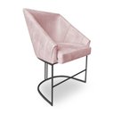 Ver imagem 1 de Poltrona Luxo Alana Suede Rosa Bebê Base Ferro Preto - Pallazio