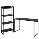 Ver imagem 1 de Kit Escritório Estante Areta 4 Prateleiras com Mesa Industrial Aspen 120cm C01 Onix - Lyam Decor