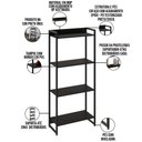 Ver imagem 6 de Kit Escritório Estante Areta 4 Prateleiras com Mesa Industrial Aspen 120cm C01 Onix - Lyam Decor
