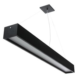 Pendente Madeira Retângular Preto 120x10cm - 01 Luz G12 - 1