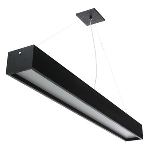 Pendente Madeira Retângular Preto 120x10cm - 01 Luz G12