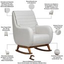 Ver imagem 4 de Poltrona de Amamentação com Balanço Base Nina Sky D02 Linho Branco C-419 - Lyam Decor