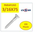 Ver imagem 1 de Parafuso Sextavado Rosca Soberba 3/16 X 75 - 200 Peças