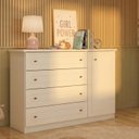 Ver imagem 6 de Conjunto Quarto de Bebê Cômoda e Guarda-Roupa Savana Branco Yescasa