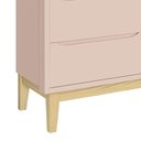 Ver imagem 4 de Cômoda Infantil Classic 6 Gavetas Rosa Fosco com Pés Madeira Natural - Reller Móveis