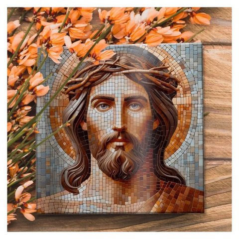 Azulejo Rosto de Jesus com Coroa de Espinhos 20x20