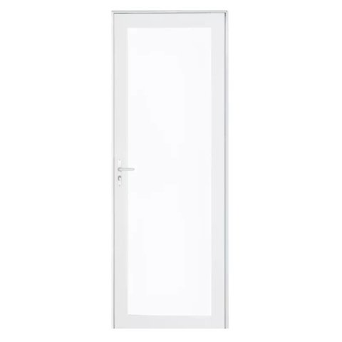 Porta de Alumínio Branco com Vidro Inteiro 8mm Cmc Linha Elegance -2.10 (a) X 0.80 (l)- Lado Direito