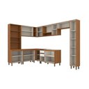 Ver imagem 3 de Cozinha Completa Venaly 17 Portas 2 Gavetas com Vidro Ciamomo/Off White - Henn