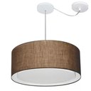 Ver imagem 1 de Lustre Pendente Cilíndrico Com Desvio de Centro Vivare Md-4314 Cúpula em Tecido 50x25cm - Bivolt - C