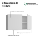 Ver imagem 4 de Armário Aéreo para Quarto 120 Cm 2 Portas Branco Neo Madesa