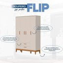 Ver imagem 7 de Quarto Completo com Roupeiro 4 Portas Flip Bege/Areia Fosco