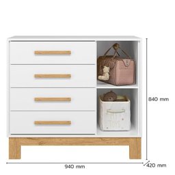 Cômoda Sapateira Q Encanto Slim 4355 Branco Acetinado Ambiente - Qmovi - 4