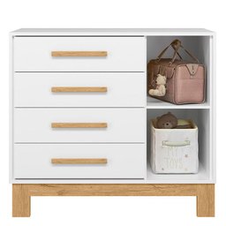 Cômoda Sapateira Q Encanto Slim 4355 Branco Acetinado Ambiente - Qmovi - 3