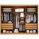 Ver imagem 2 de Guarda Roupa Casal 3 Portas San Marino Gold 6 Gavetas Cinamomo Off White Ripado com Espelho - Leifer